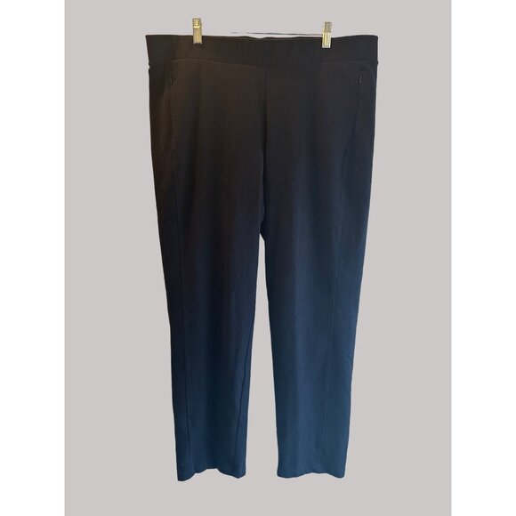 T By Talbots Women's Straight Leg Pants Cotton / Spandex Blend Black Size 2X - Picture 1 of 9
